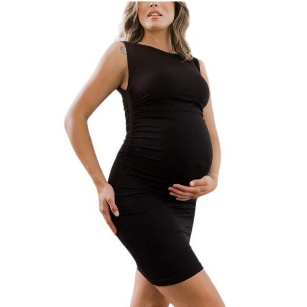 Blanqi Black Everyday Sleeveless Dress Size L/XL Seamless Stretchy Maternity NWT